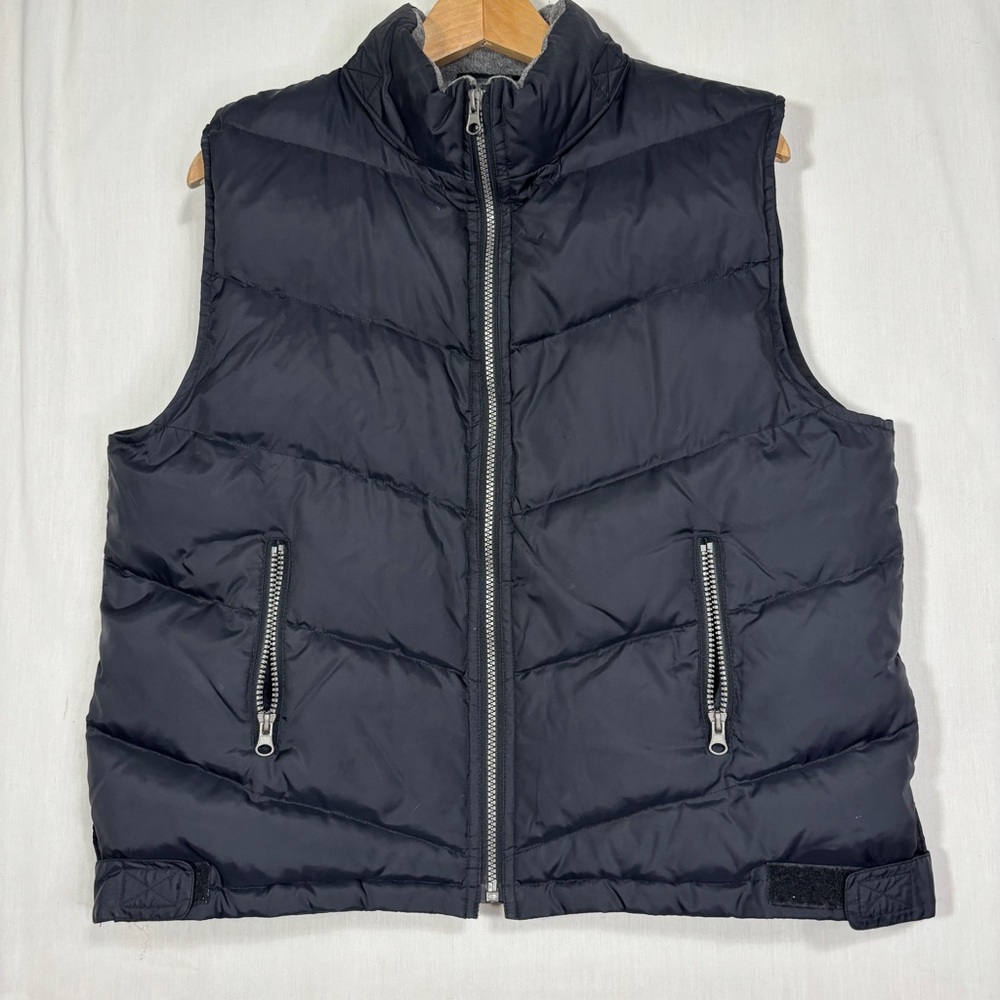 NY &‎ Co Down Puffer Vest Womens L Black Zip Pockets Full Zip Casual Athleisure